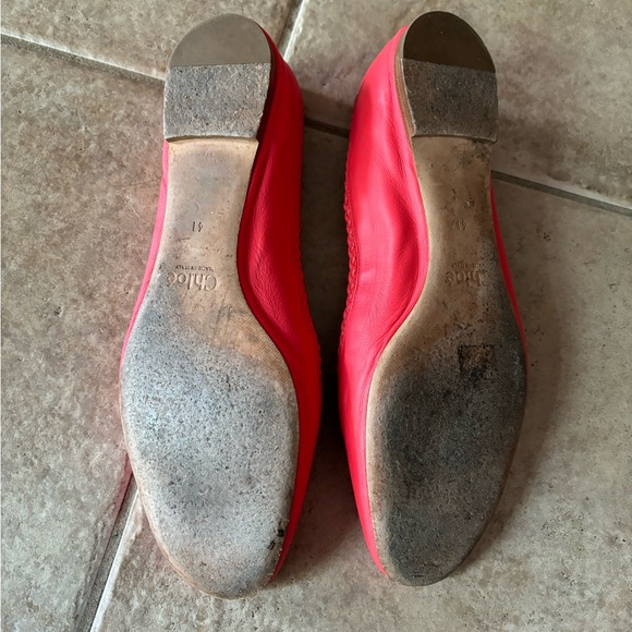 Chloe leather ballet flats coral size 41 - Picture 3 of 6